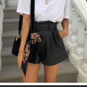 Zara faux leather shorts